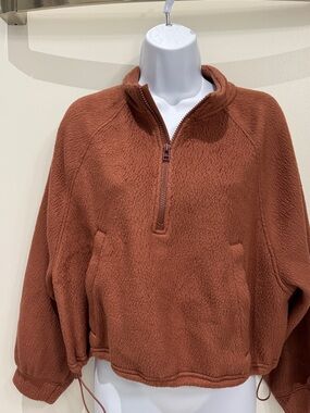 NWT: Half-Zip Fleece Pullover - Rust Brown